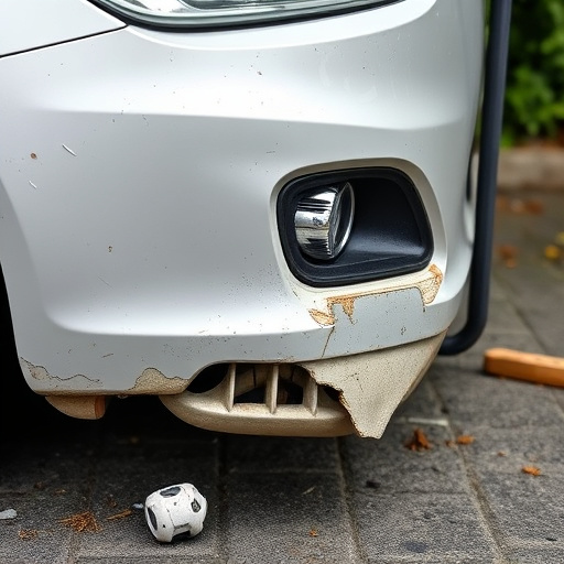 damaged car bumper