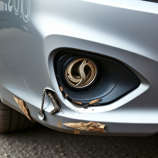 damaged car bumper