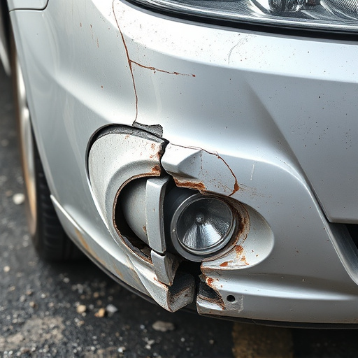 damaged car bumper