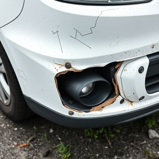 damaged car bumper