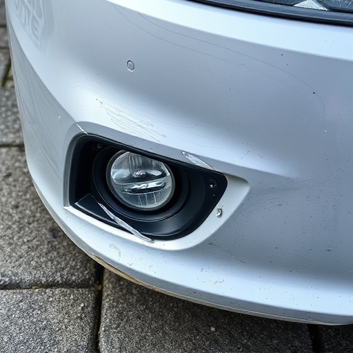 damaged car bumper