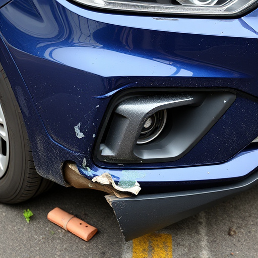 damaged car bumper