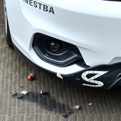 damaged car bumper