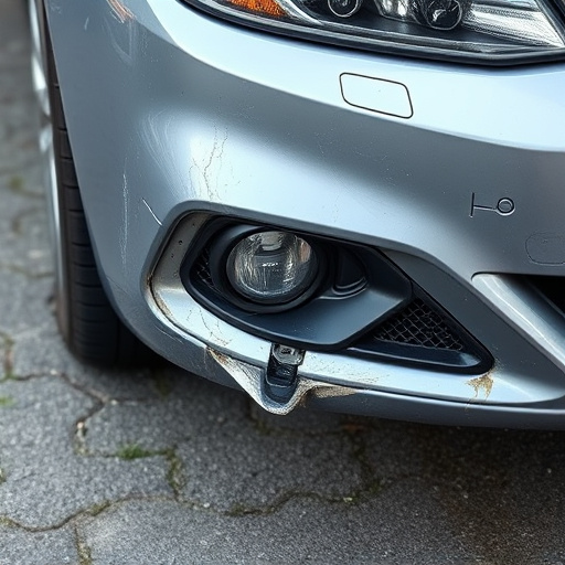 damaged car bumper