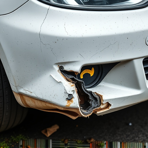damaged car bumper
