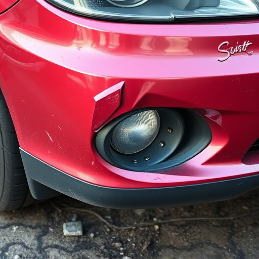 damaged car bumper