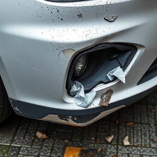 damaged car bumper