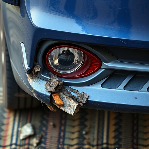 damaged car bumper