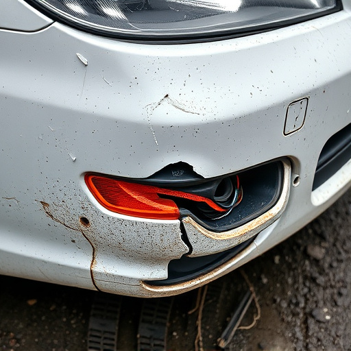 damaged car bumper
