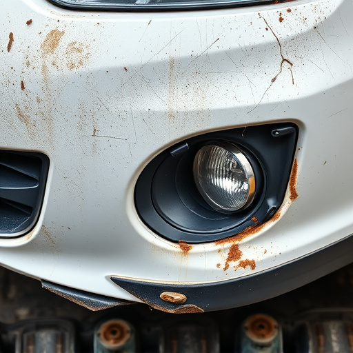 damaged car bumper