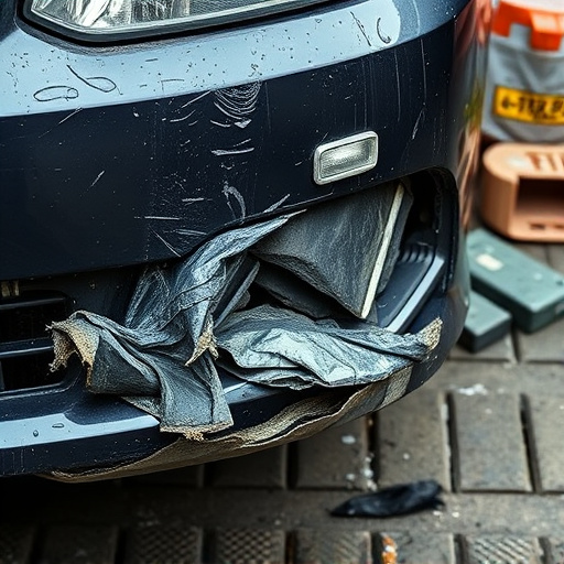 damaged car bumper