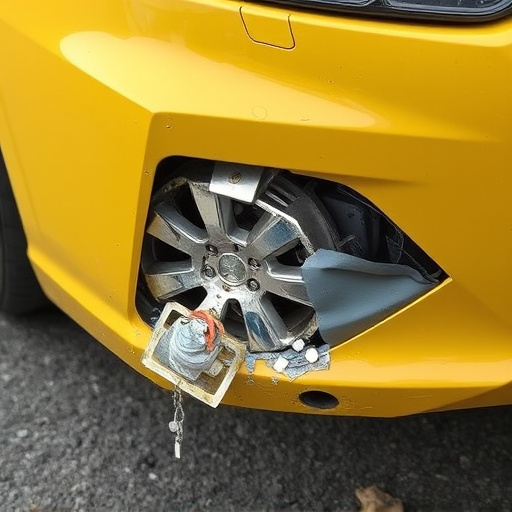 damaged car bumper