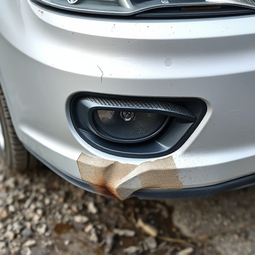 damaged car bumper
