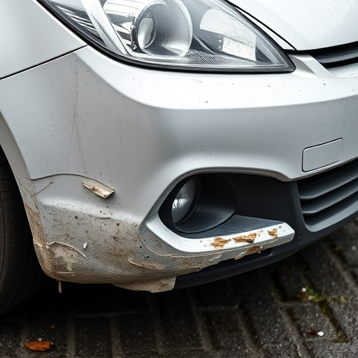 damaged car bumper