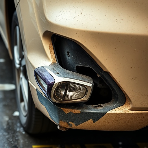 damaged car bumper
