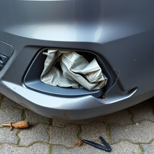 damaged car bumper