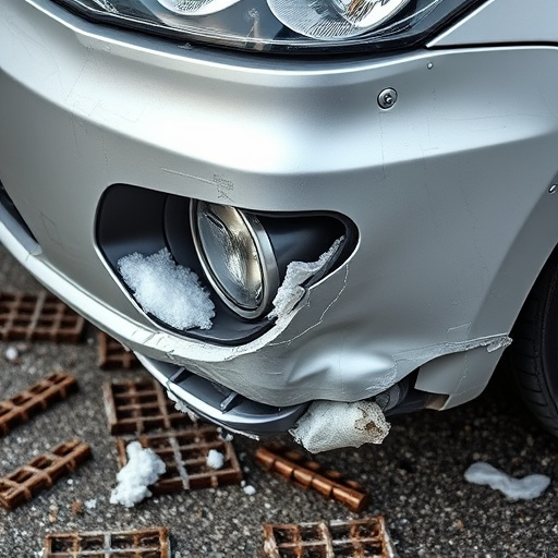 damaged car bumper