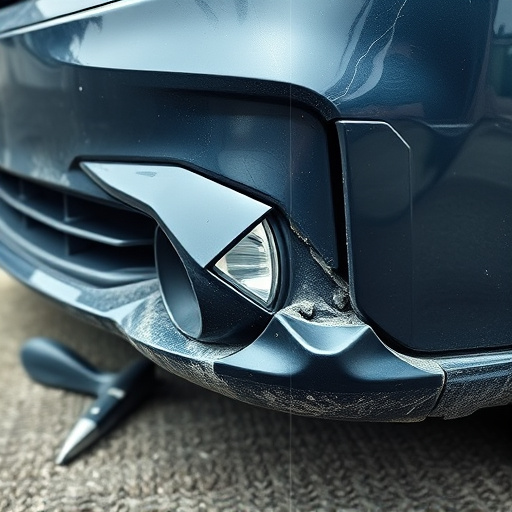 damaged car bumper