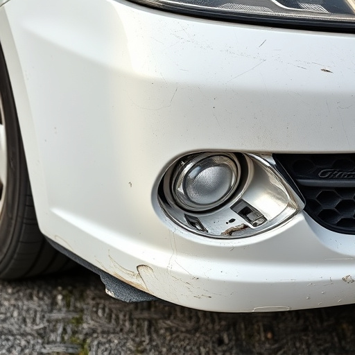 damaged car bumper