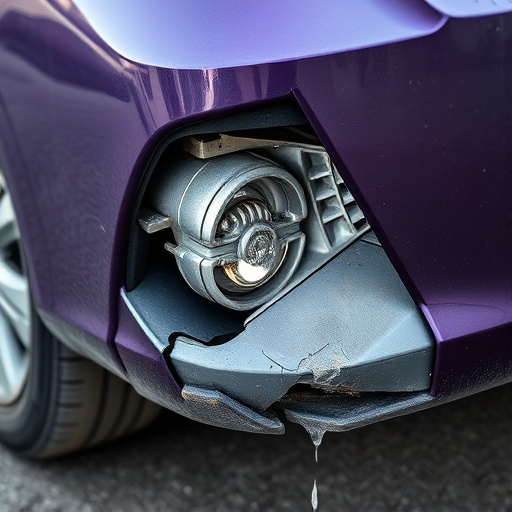 damaged car bumper