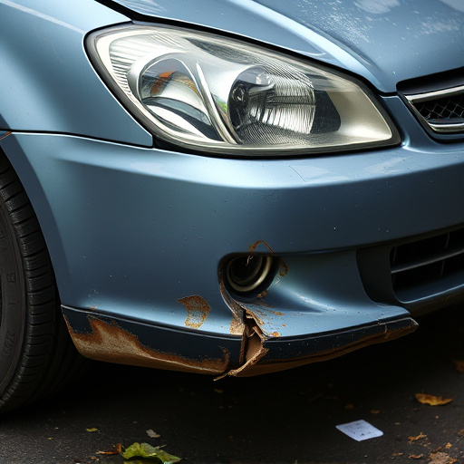 damaged car bumper