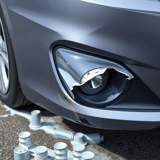 damaged car bumper