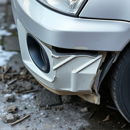 damaged car bumper