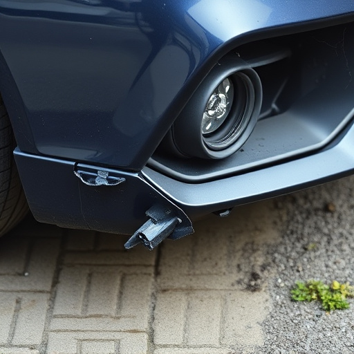 damaged car bumper