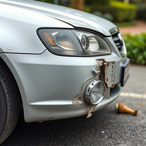 damaged car bumper