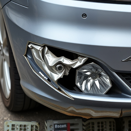 damaged car bumper