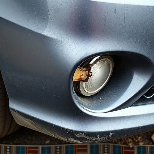 damaged car bumper