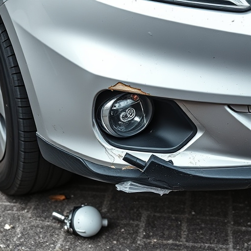 damaged car bumper