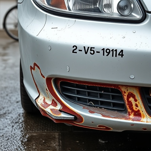damaged car bumper