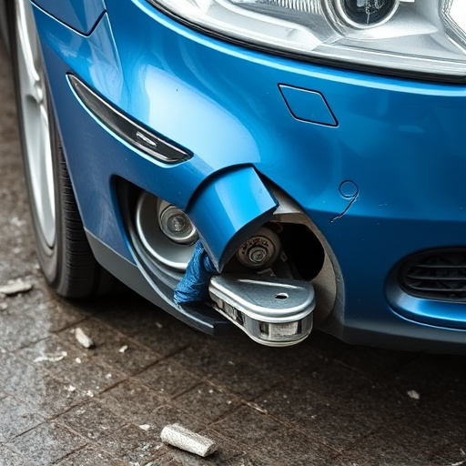 damaged car bumper