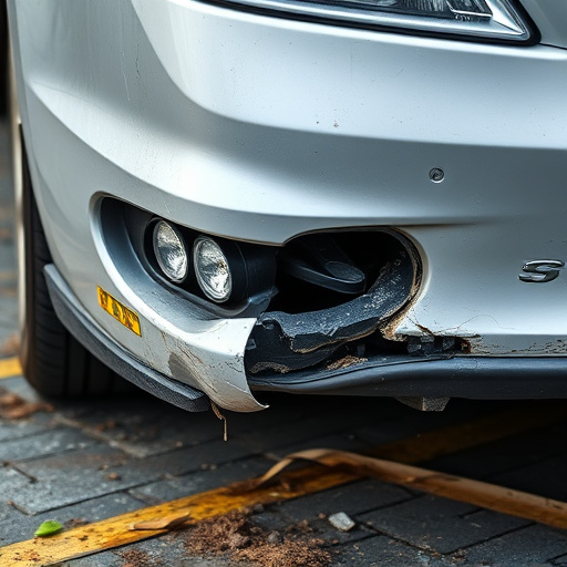 damaged car bumper