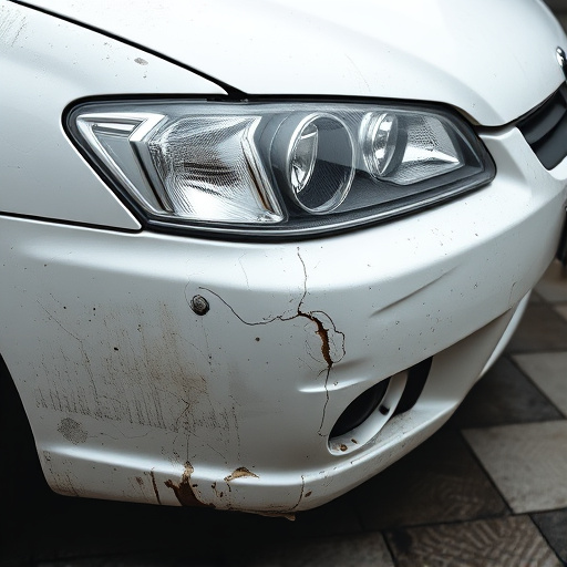 damaged car bumper