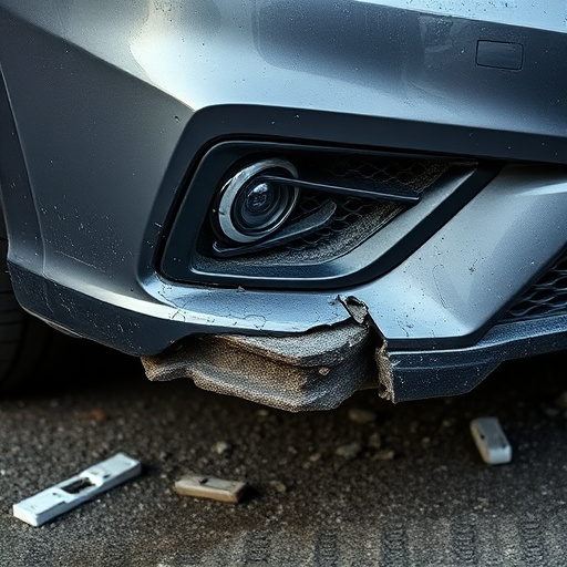 damaged car bumper
