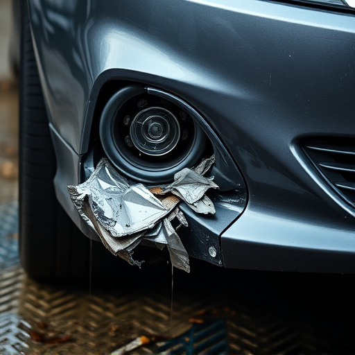 damaged car bumper