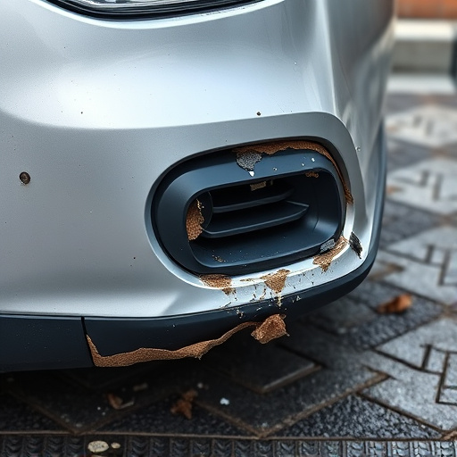 damaged car bumper