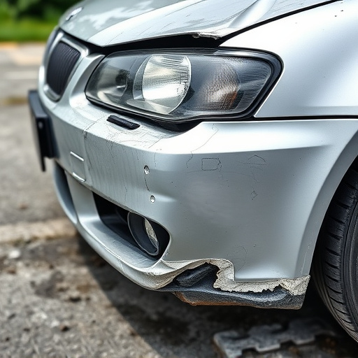damaged car bumper