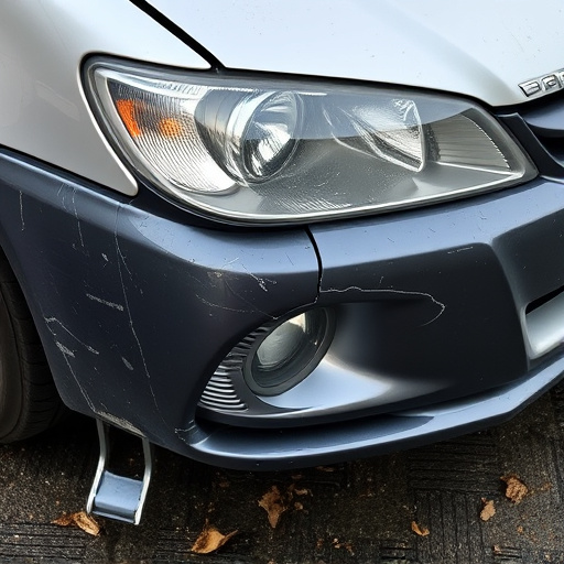 damaged car bumper