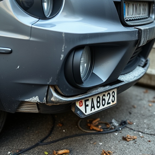 damaged car bumper