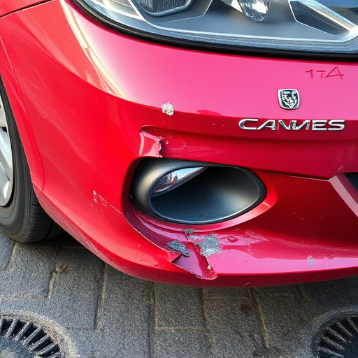 damaged car bumper