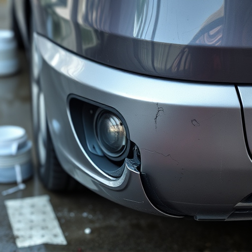 damaged car bumper