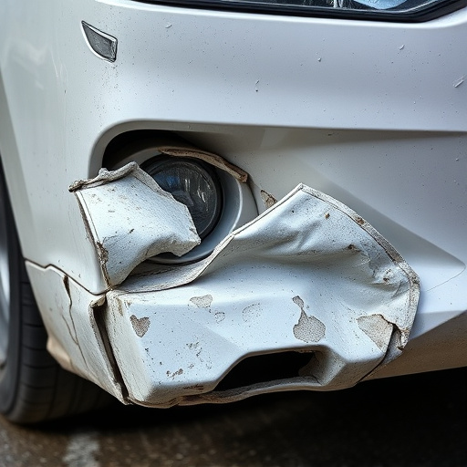damaged car bumper