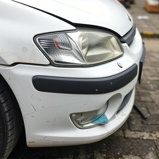 damaged car bumper