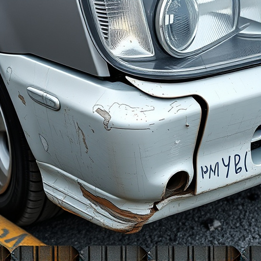 damaged car bumper