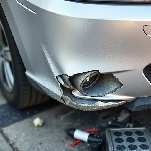 damaged car bumper