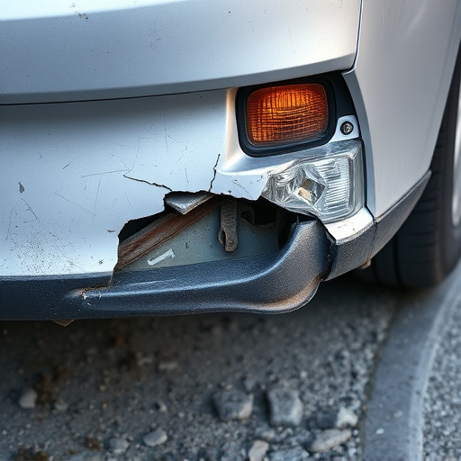 damaged car bumper