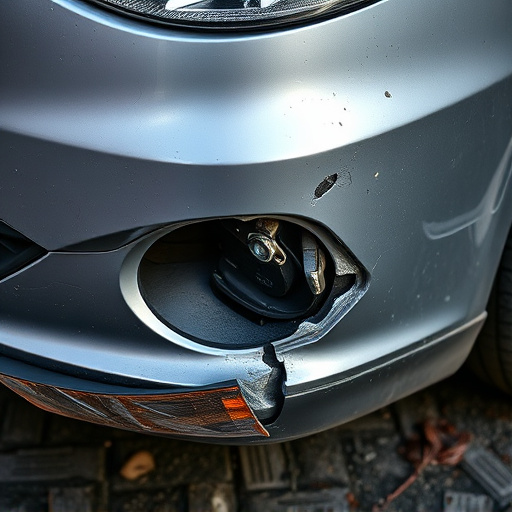 damaged car bumper